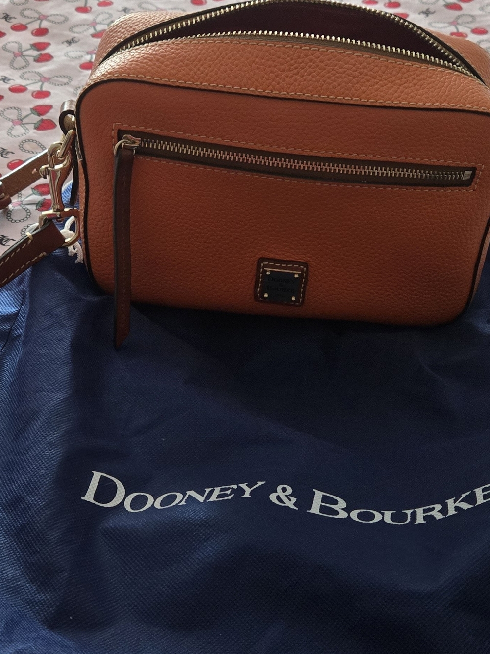 Dooney & Bourke Men's Pebble Leather Crossbody Bag - Orange